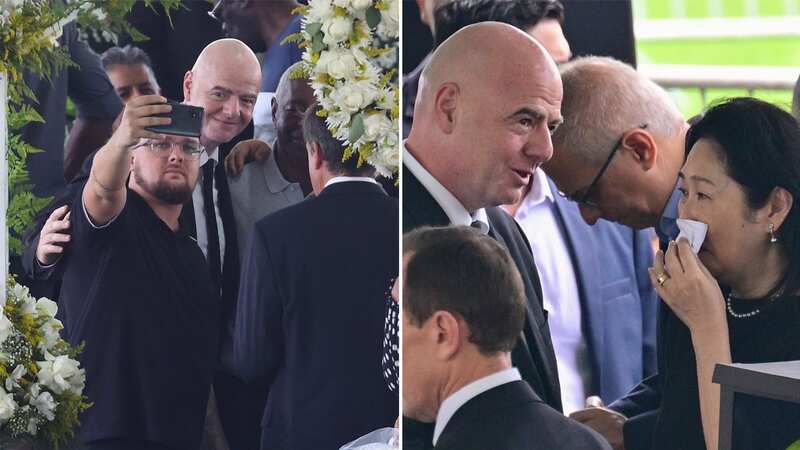 FIFA president Gianni Infantino poses for selfie next to Pele