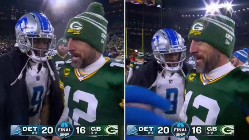 Aaron Rodgers refused to swap his jersey after the NFL clash (Image: NBC)