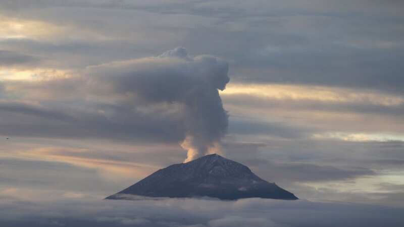 A UFO spotter believes they have seen an alien craft hiding behind a volcano (stock image) (Image: NurPhoto via Getty Images)