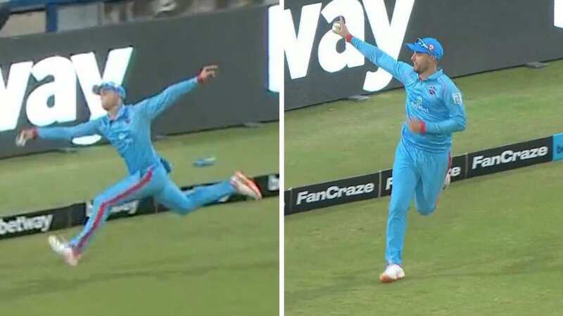 Will Jacks took a stunning one-handed catch for Pretoria Capitals in the SA20 (Image: Twitter/@SkyCricket)
