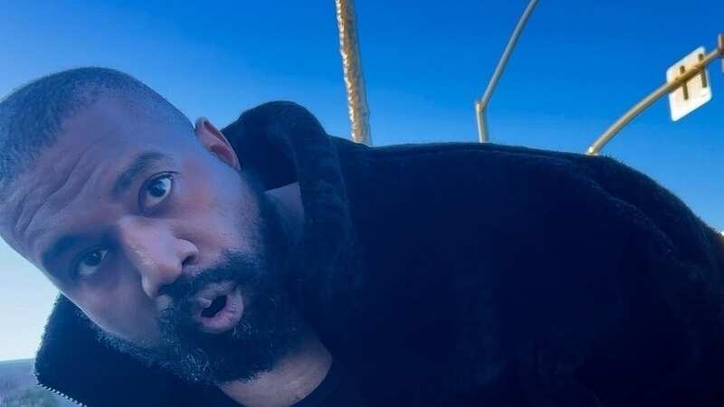 Kanye talked to someone filming (Image: BACKGRID)