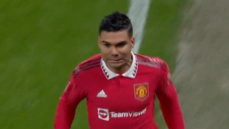 Casemiro shone the light on his team-mate as he celebrated (Image: @UtdDistrict)