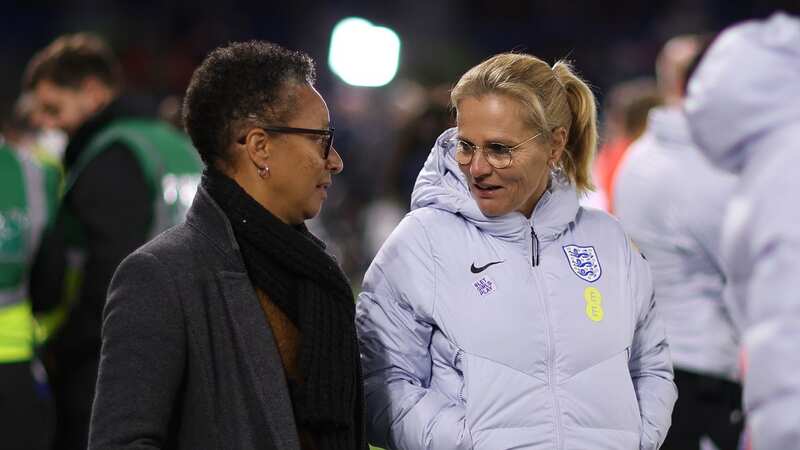 Hope Powell and Sarina Wiegman before England