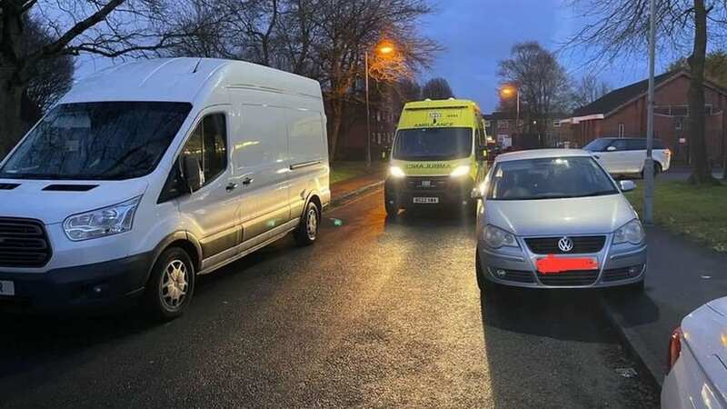 An image of the bad parking was shared on Twitter after the picture was taken by a paramedic on shift (Image: WMAS)