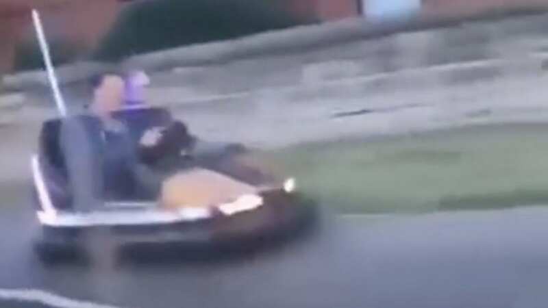 A dodgem car was seen heading down a road in Musselburgh (Image: @x_amy___x/TikTok)
