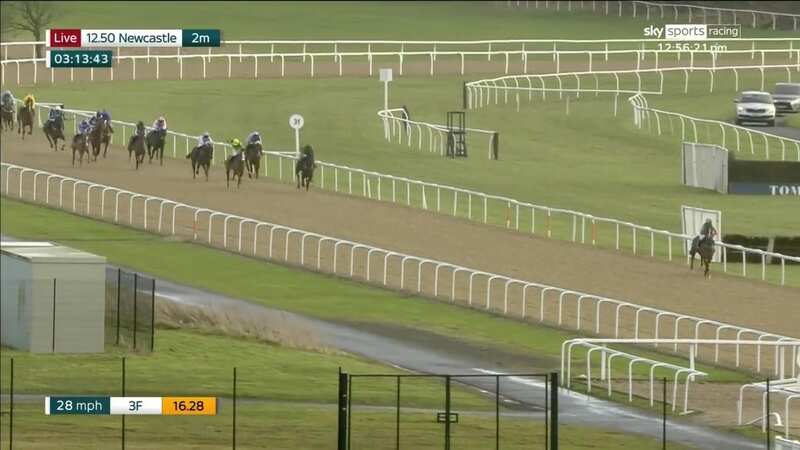 Jack Hyde is not for catching as he wins at Newcastle without seeing another challenge (Image: @AtTheRaces/Twitter)