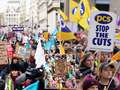 Hundreds of thousands of workers on strike in biggest walkout in 10 years