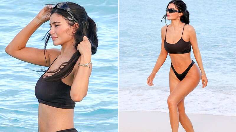 Kylie Jenner shows off shrinking curves in thong bikini on solo beach trip