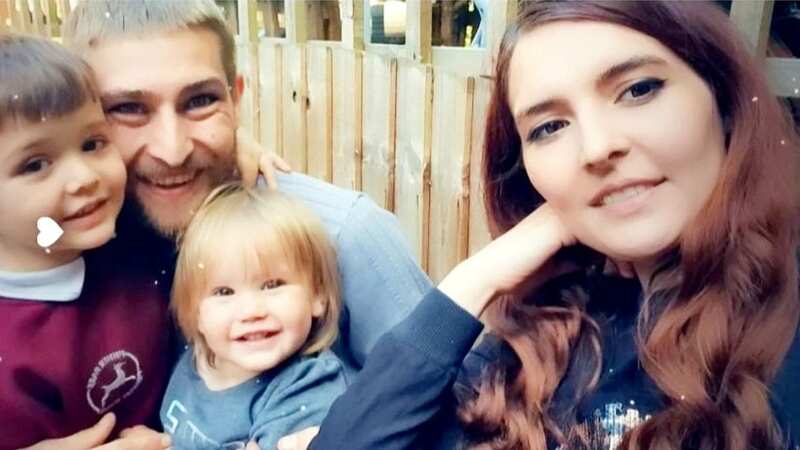 Tiffany Powell, 26, and partner Steven Bartlett, 29, with children Elliot, 5, and two-year-old Vanessa (Image: Tiffany Powell / SWNS)