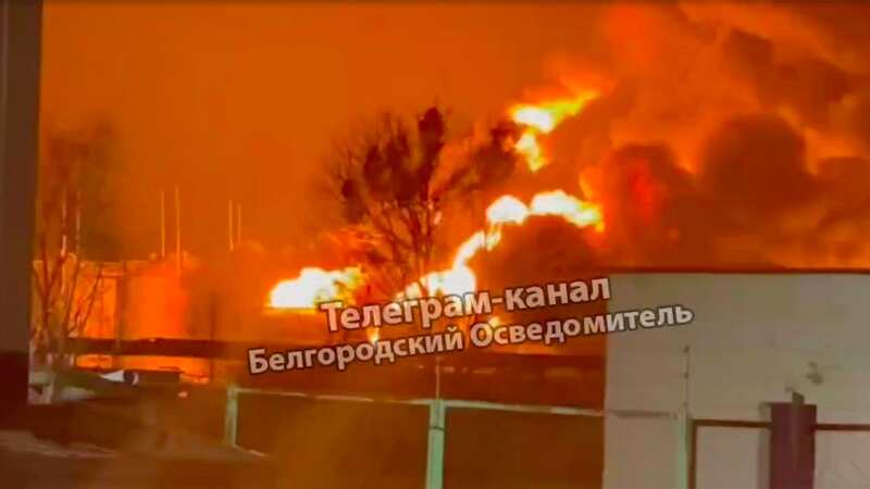 Major attack ‘by Ukraine’ triggers huge 170ft flames at Putin factory