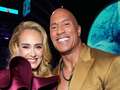 Adele blushes as she mets The Rock at Grammys after saying she'd cry if they met