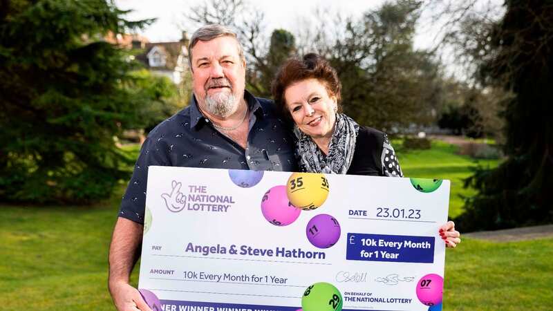 Angela Hathorn, 63, and 68-year-old husband Steve have won £10k every month for a year (Image: James Robinson)