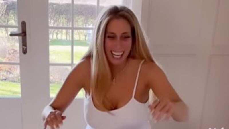 Stacey Solomon giggles as she tries to induce labour as Joe Swash 