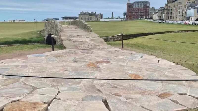 The bizarre paving will now be removed from the iconic Swilcan Bridge