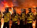 Riot as police van on fire, missiles thrown and protesters surround hotel dqxikeidqkikdinv