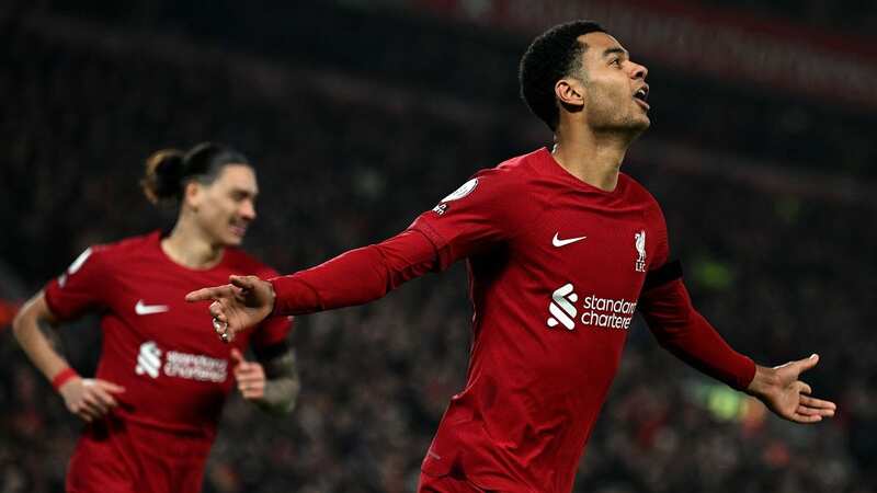 Cody Gakpo scored his first Liverpool goal to secure the Merseyside derby win (Image: AFP via Getty Images)