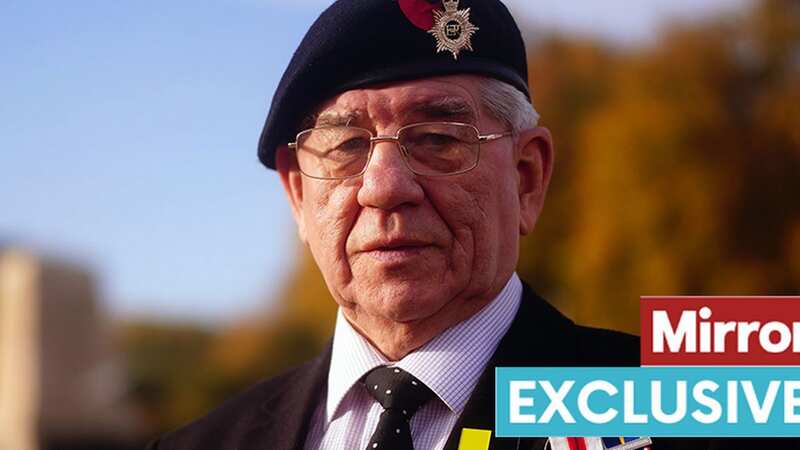 Nuclear test veteran Terry Quinlan wearing a 
