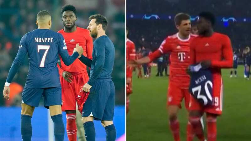 Alphonso Davies got his hands on Lionel Messi