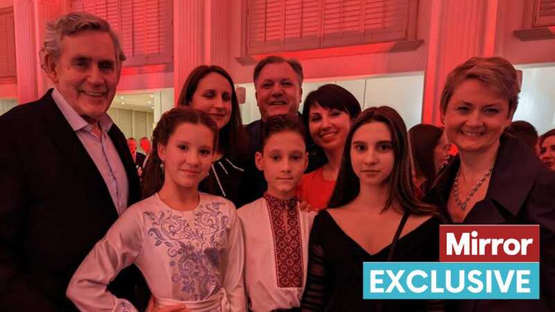 Yeva Kenia with her dance partner Zakhar, alongside Ed Balls, Yvette Cooper and former PM Gordon Brown
