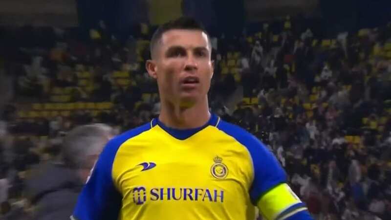 Cristiano Ronaldo was furious with the referee (Image: Twitter)