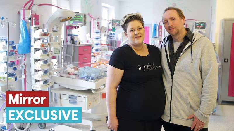 Parents Dominika and Vince Clarke pose during a press conference at the Obstetrics Department of the University Hospital in Krakow (Image: Lukasz Gagulski/EPA-EFE/REX/Shutterstock)