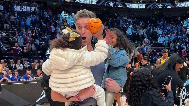 Pau Gasol shared a beautiful moment with the Bryant family after coaching the Jordan Rising Stars game (Image: Alex Goodlett/Getty Images)