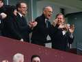 Actor Tom Hanks celebrates Aston Villa goal before suffering Arsenal heartache