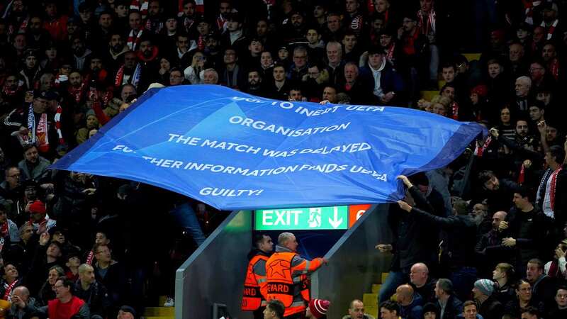 Liverpool fans unveil banners to 