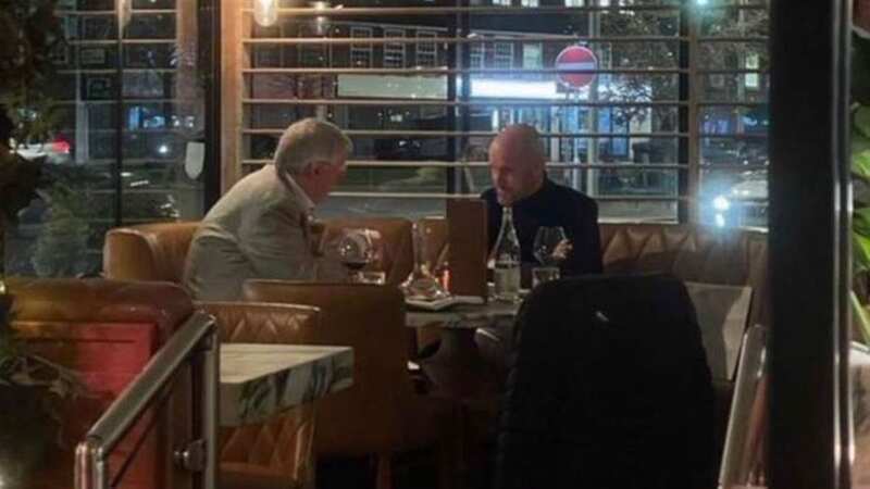 Ten Hag and Sir Alex Ferguson enjoy meal while Liverpool get thrashed