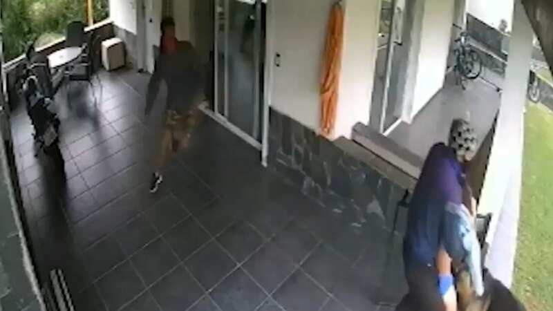 Moment hero dad tackles armed robbers who snatched his nine-year-old son