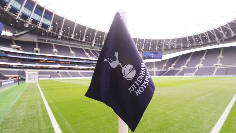 LONDON, ENGLAND - OCTOBER 03: A general view inside the stadium as a detailed view of a Tottenham Hotspur corner flag is seen prior to the Premier League match between Tottenham Hotspur and Aston Villa at Tottenham Hotspur Stadium on October 03, 2021 in London, England. (Photo by Tottenham Hotspur FC/Tottenham Hotspur FC via Getty Images)