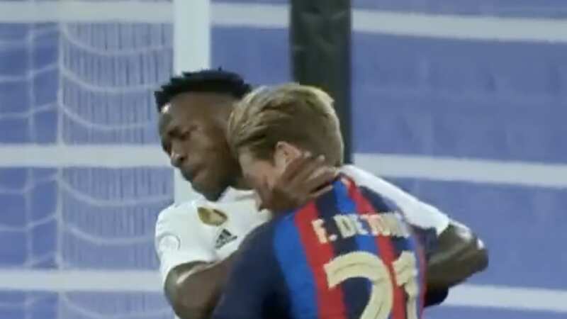 Vinicius Jr and Frenkie de Jong came to blows (Image: OSCAR DEL POZO/AFP via Getty Images)
