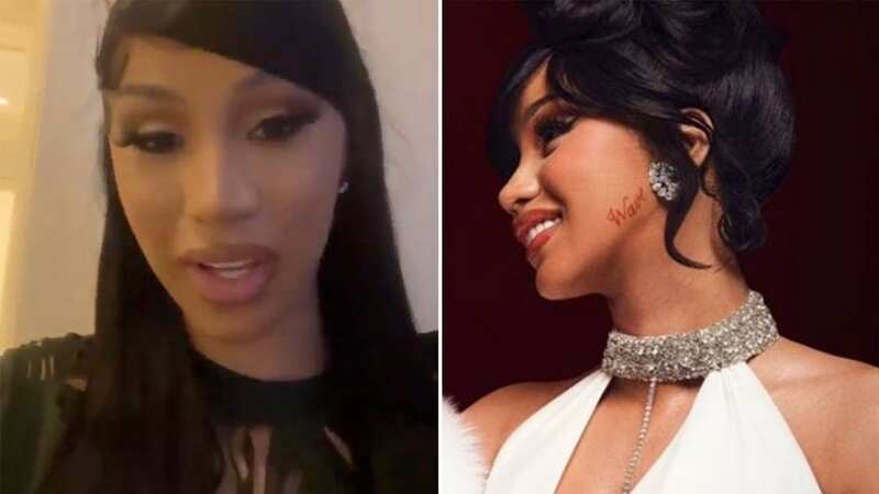 Cardi B leaves fans speculating that she has already removed her face tattoo