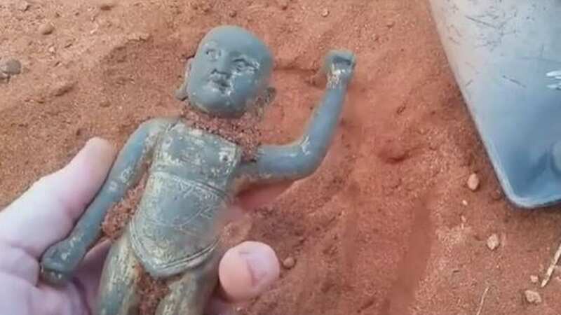 Two friends hit the jackpot on a beach when they unearthed a rare piece of history (Image: 9news)