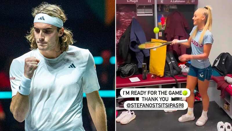 The Aston Villa star showed off her signed racquet (Image: Instagram)