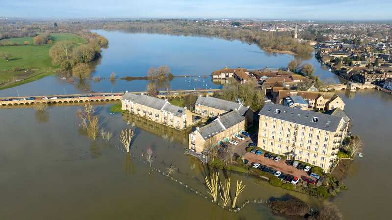 Flooding around St Ives in Cambridgeshire today (Image: Bav Media)