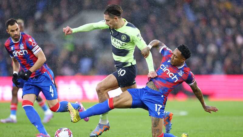 Jack Grealish of Manchester City is challenged by Nathaniel Clyne of Crystal Palace at Selhurst Park. (Image: Getty Images)