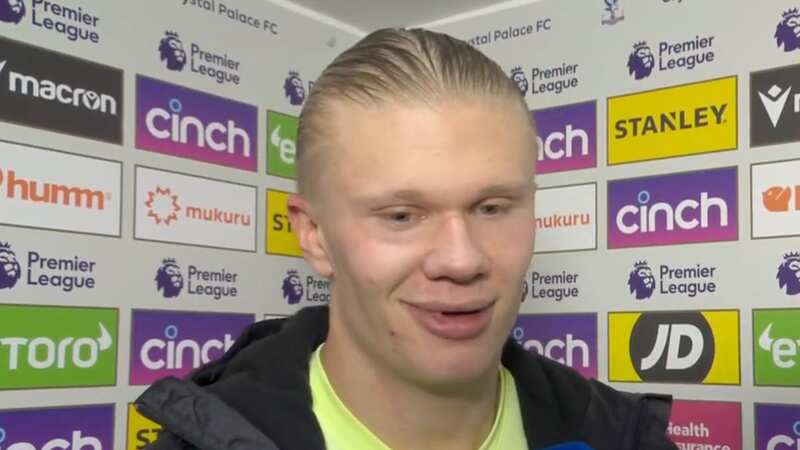 Haaland gives trademark response to Sky Sports during awkward interview