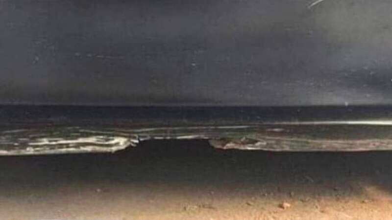 The picture appears to show a stormy beach - but not all is as it seems (Image: @nxyxm/Twitter)