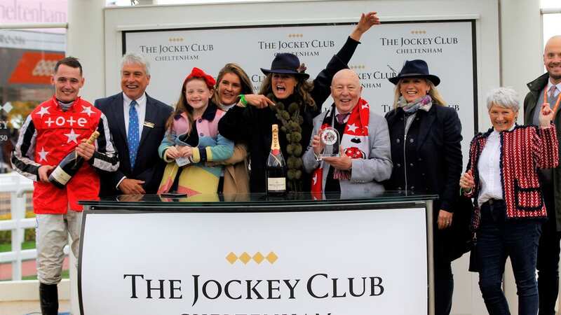 Sheila Lewis (centre) was so thrilled with Straw Fan Jack