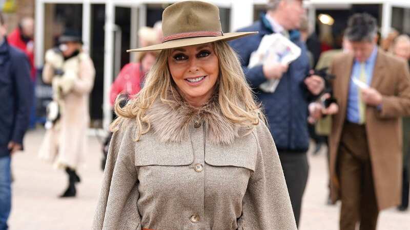 Carol Vorderman covers up at Cheltenham after slamming Matt Hancock claims