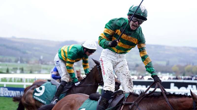 Teenager John Gleeson celebrates victory in the JP McManus silks (Image: PA)