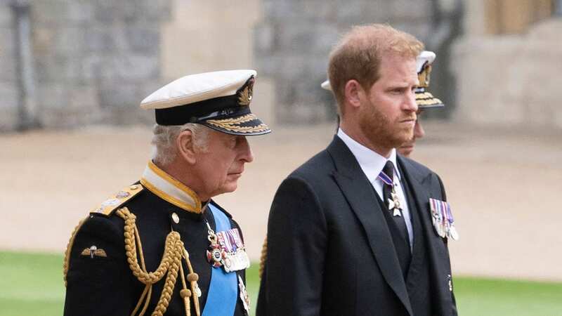 King Charles and Prince Harry in Windsor at Queen Elizabeth