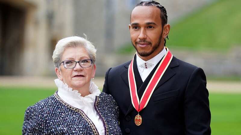 Lewis Hamilton with mum Carmen Larbalestier (Image: POOL/AFP via Getty Images)