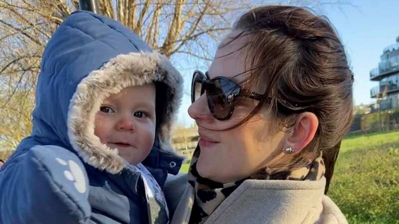 Louis Thorold was being pushed in his pram by mum Rachael, 36, when a van came off an A-road and hit them both (Image: SWNS.com)