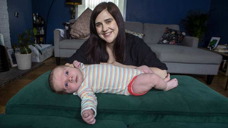 Baby Tabitha weighed in at nearly 13lb (Image: Katielee Arrowsmith SWNS)