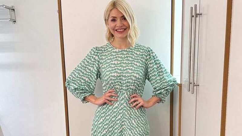 The statement spring dress is available to buy online (Image: Instagram/@hollywilloughby)