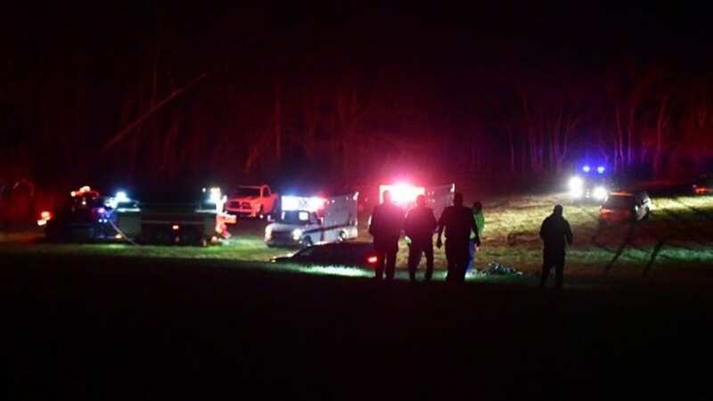 The horrific scene last night after two black hawk choppers crashed into each other (Image: wkdzradio)