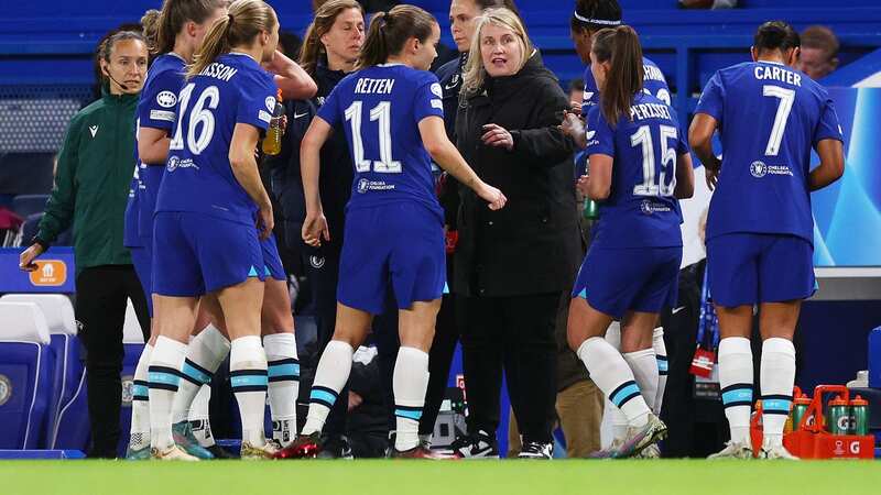 Emma Hayes during the win over Lyon