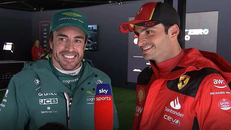 Fernando Alonso and Carlos Sainz agreed about Mercedes in a double interview (Image: Sky Sports)